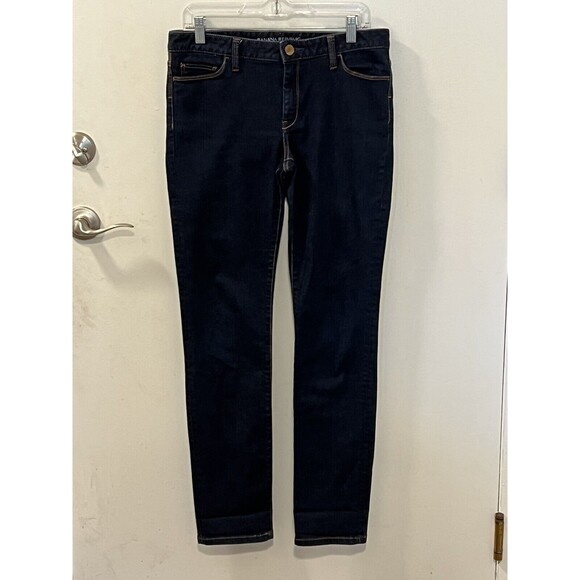 Banana Republic Womens Jeans Skinny Denim Jeans Dark Blue Mid Rise Pants Sz 30 - Picture 3 of 10